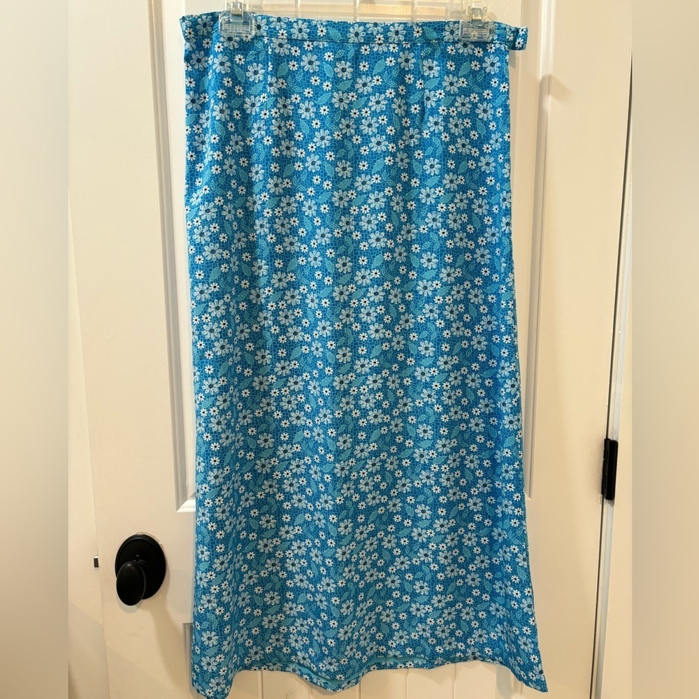 Christopher & Banks Floral Maxi Light Blue Y2K Size 10